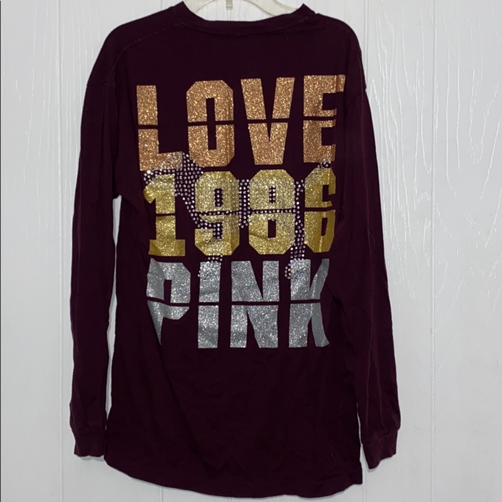 Maroon Love Pink Long sleeve tee